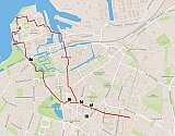 Kort af lei&eth;inni sem &eacute;g hj&oacute;la&eth;i &iacute; Malm&ouml; - Hj&oacute;la&eth; &iacute; Malm&ouml;