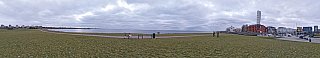Panorama mynd &iacute; vestur. Eyrarsund og Turning torso - Hj&oacute;la&eth; &iacute; Malm&ouml;