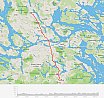 Lei&eth;in sem &eacute;g hj&oacute;la&eth;i fr&aacute; Sollentuna til Haninge, 41.9km &aacute;  2:21 klst, 17,7 km/klst me&eth;alhra&eth;a. - Hj&oacute;la&eth; &iacute; Stokkh&oacute;lmi
